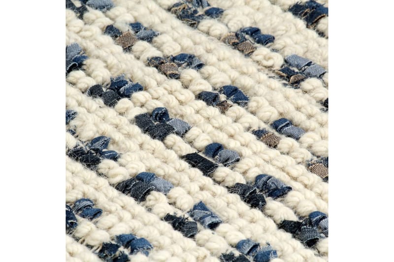 Matta denim ull 140x200 cm blå/vit - Vit - Textilier & mattor - Mattor - Modern matta - Ullmattor