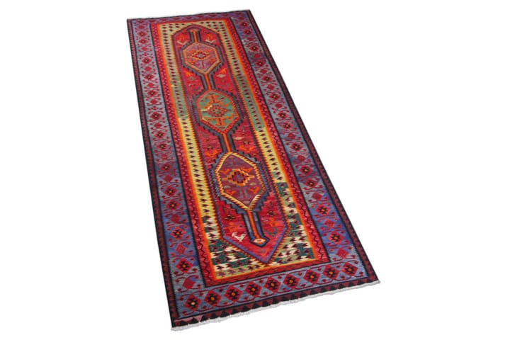 Handknuten Persisk Matta 100x286 cm Kelim Röd/Mörkblå - Textilier & mattor - Mattor - Orientaliska mattor - Kelimmattor