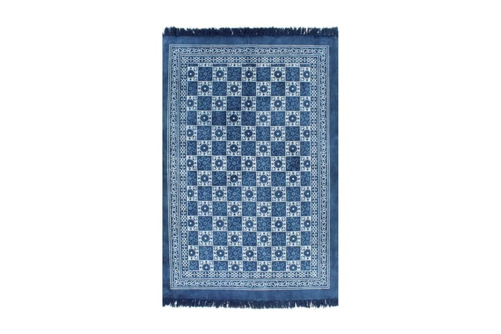 Kelimmatta bomull 160x230 cm med mönster blå - Blå - Textilier & mattor - Mattor - Orientaliska mattor - Kelimmattor
