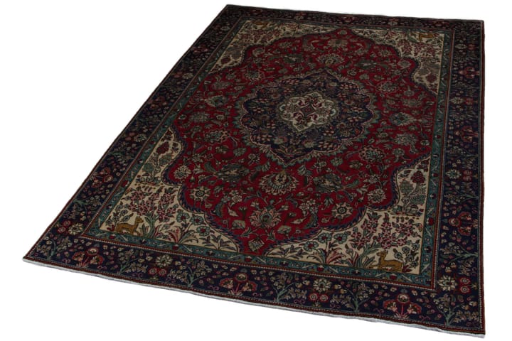 Handknuten Persisk Patinamatta 240x326 cm  Röd/Mörkblå - Textilier & mattor - Mattor - Orientaliska mattor