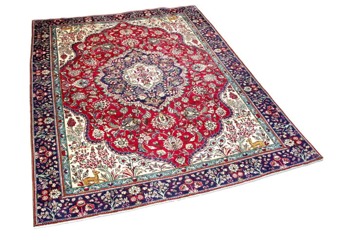 Handknuten Persisk Patinamatta 240x326 cm  Röd/Mörkblå - Textilier & mattor - Mattor - Orientaliska mattor