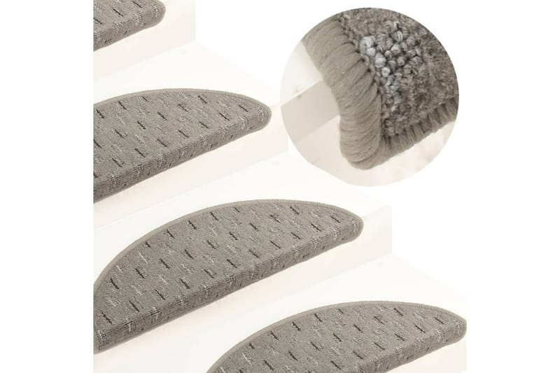 Trappstegsmattor 15 st grå 56x20 cm - Grå - Textilier & mattor - Mattor - Specialmatta - Trappstegsmattor