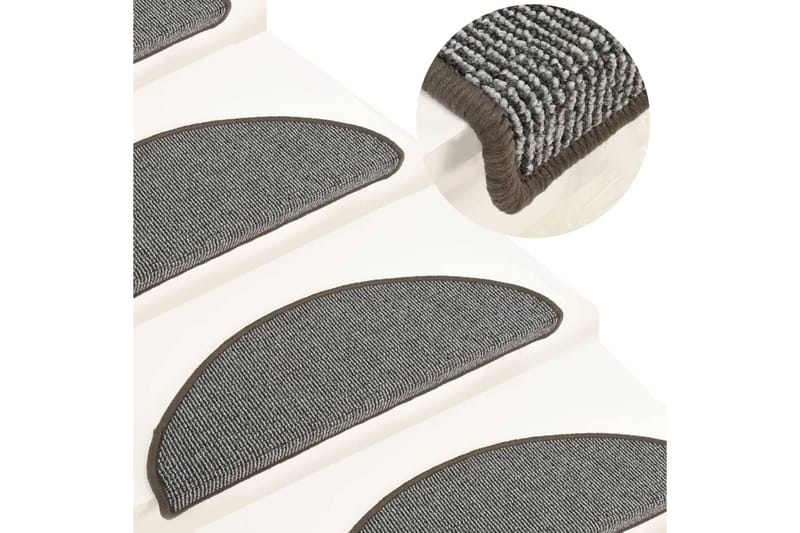Trappstegsmattor 15 st grå 65x21x4 cm - Grå - Textilier & mattor - Mattor - Specialmatta - Trappstegsmattor