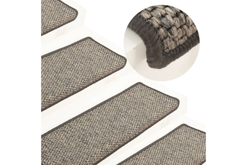 Trappstegsmattor självhäftande 15 st 65x25 cm grå beige - Beige - Textilier & mattor - Mattor - Specialmatta - Trappstegsmattor