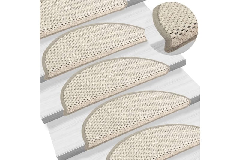 Trappstegsmattor självhäftande sisal 15 st 56x20 cm beige - Beige - Textilier & mattor - Mattor - Specialmatta - Trappstegsmattor