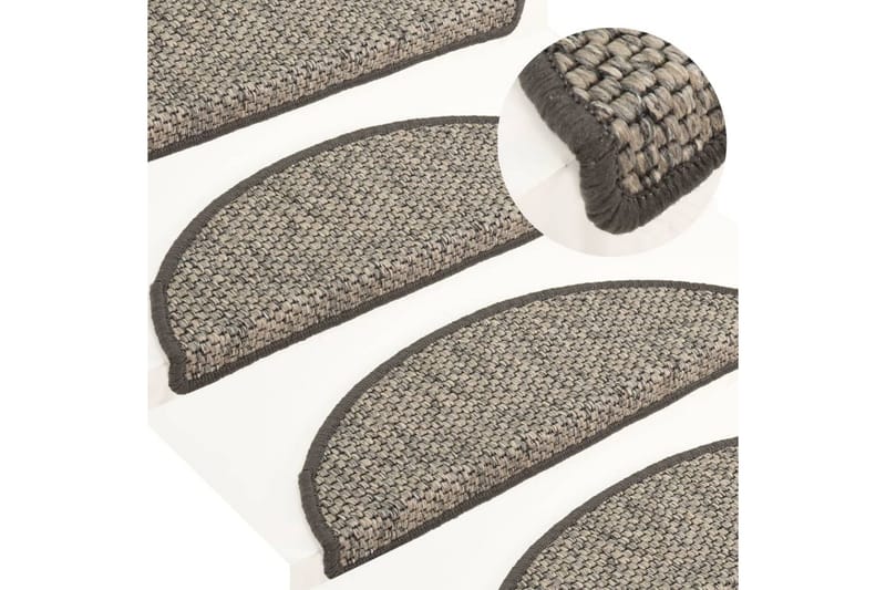 Trappstegsmattor självhäftande sisal 15 st 65x25 cm antracit - Grå - Textilier & mattor - Mattor - Specialmatta - Trappstegsmattor