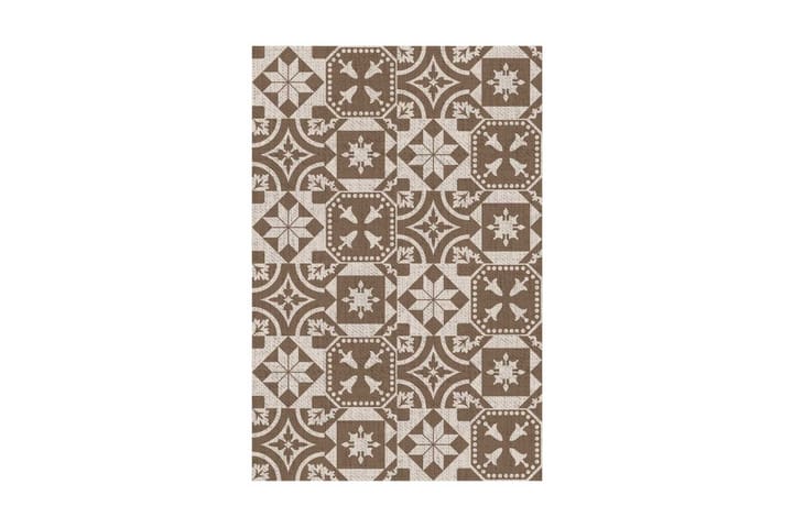 Esschert Design Utomhusmatta 182x122 cm portugisiskt mönster - Brun - Textilier & mattor - Mattor - Utomhusmattor