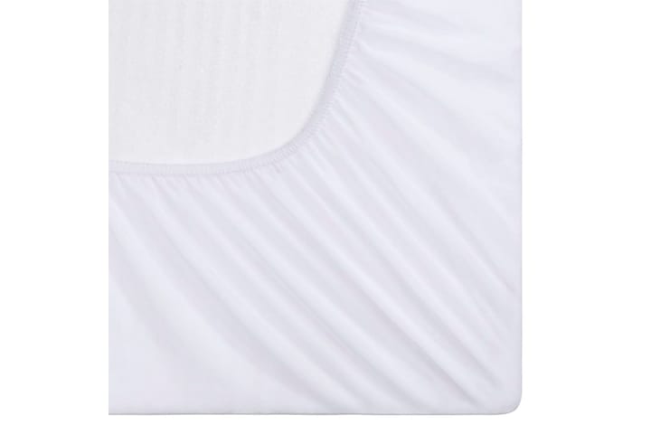 Dra-på-lakan 2 st vattentäta bomull 160x200 cm vit - Vit - Textilier & mattor - Sängkläder - Underlakan - Dra-på-lakan