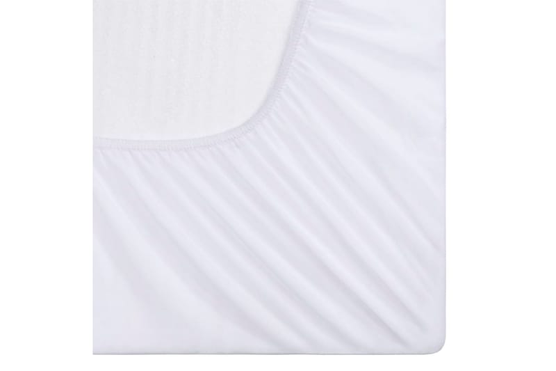 Dra-på-lakan 2 st vattentäta bomull 180x200 cm vit - Vit - Textilier & mattor - Sängkläder - Underlakan - Dra-på-lakan