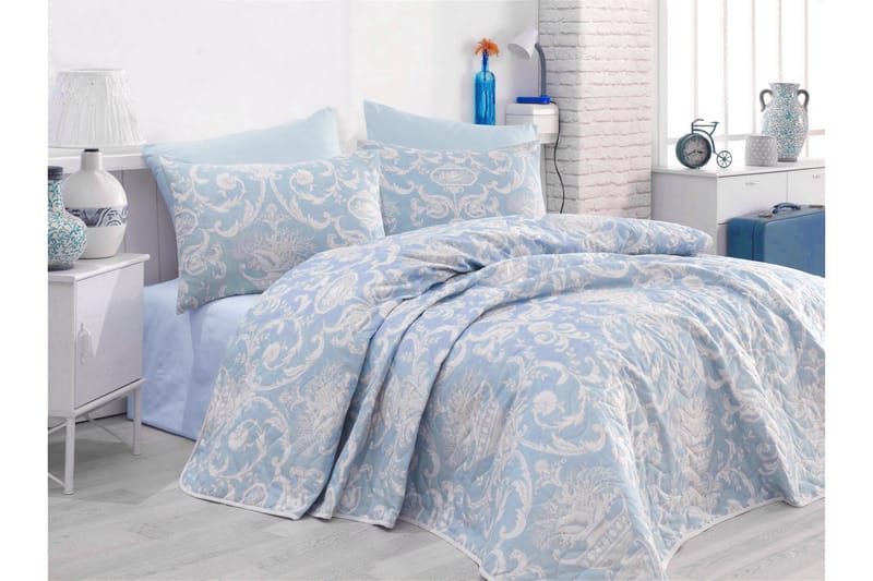ENLORA HOME Överkast Enkelt 160x220+Örngott Quiltat Blå - Textilier & mattor - Sängkläder - Påslakan