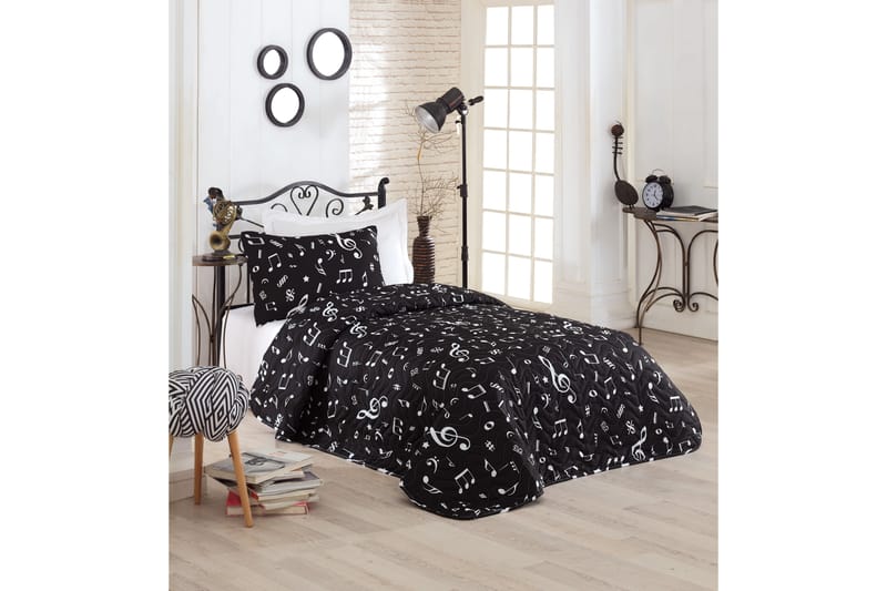 ENLORA HOME Överkast Enkelt 160x220 Quilt+Örngott Svart/Vit - Textilier & mattor - Sängkläder - Påslakan