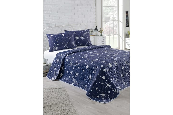 ENLORA HOME Överkast Enkelt 160x220 Quilt+Örngott Vit/Blå - Textilier & mattor - Sängkläder - Påslakan
