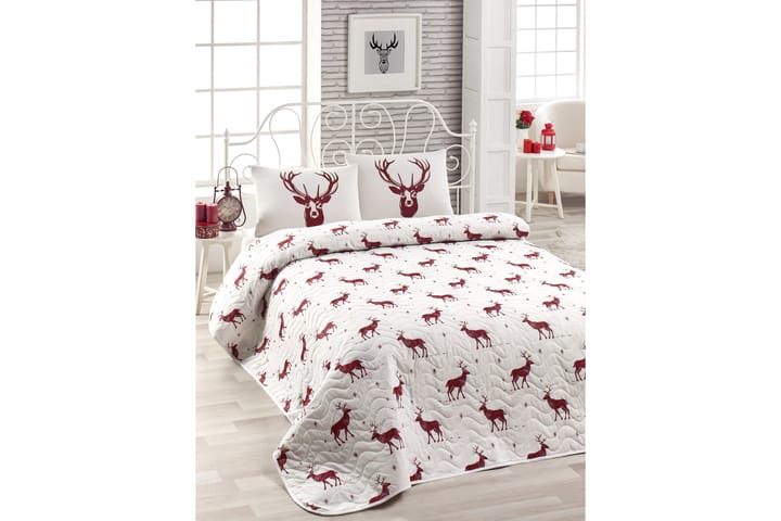 ENLORA HOME Överkast Enkelt 200x220+Örngott Röd/Vit - Textilier & mattor - Sängkläder - Påslakan