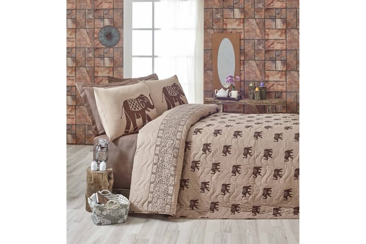 EPONJ HOME Överkast Enkelt 160x220 Quilt+Örngott Brun - Textilier & mattor - Sängkläder - Påslakan