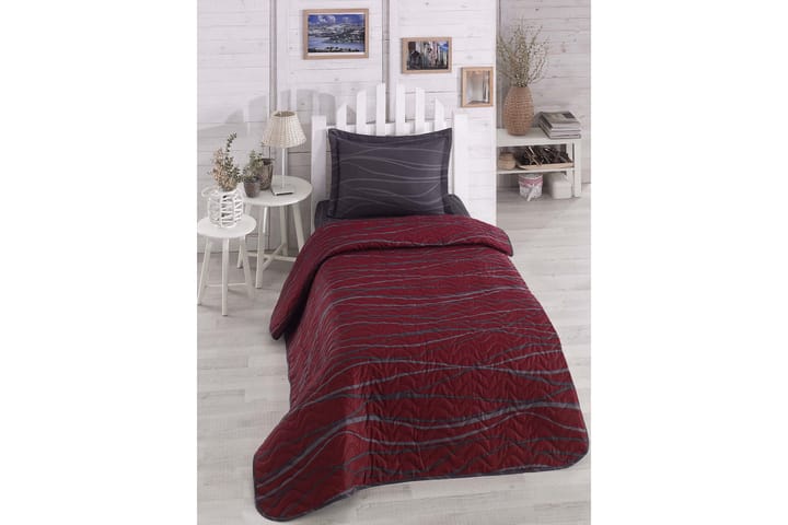 EPONJ HOME Överkast Enkelt 160x220 Quilt+Örngott Röd/Grå - Textilier & mattor - Sängkläder - Påslakan