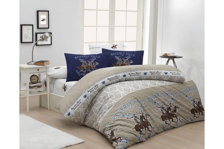 BEVERLY HILLS POLO CLUB Bäddset Enkelt 3-dels Ranforce Beige - Textilier & mattor - Sängkläder