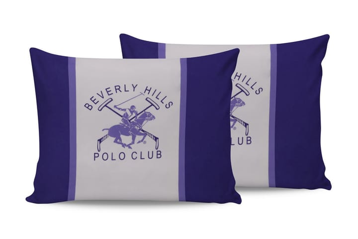 BEVERLY HILLS POLO CLUB Örngott 50x70 2-pack Vit/Lila - Textilier & mattor - Sängkläder