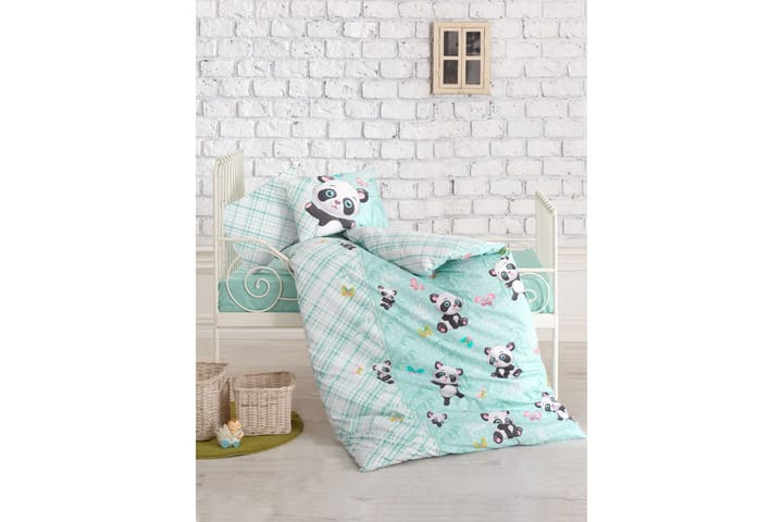 COTTON BOX Bäddset Baby 4-dels Ranforce Mint/Vit/Svart/Rosa - Textilier & mattor - Sängkläder - Bäddset & påslakanset - Bäddset enkelsäng