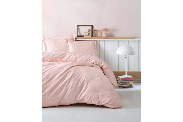 COTTON BOX Bäddset Dubbelt 4-dels Premium Satin Rosa - Textilier & mattor - Sängkläder