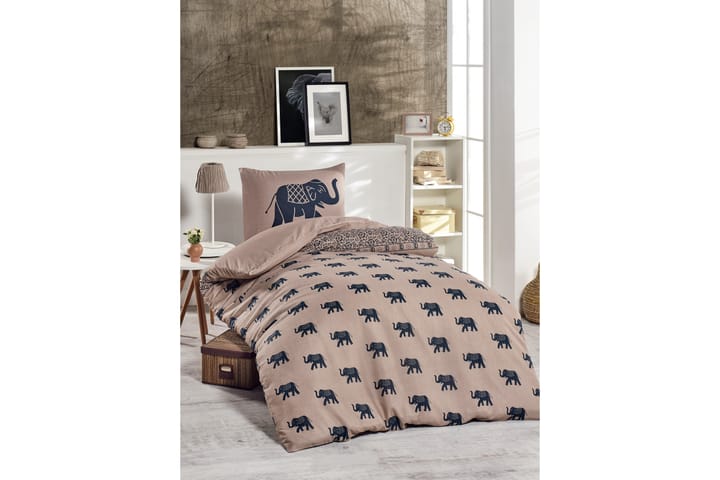 ENLORA HOME Bäddset Enkelt 2-dels Beige/Blå - Textilier & mattor - Sängkläder