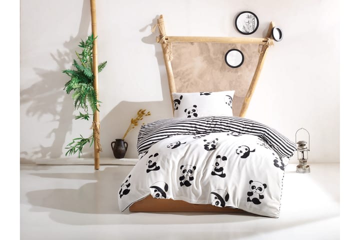ENLORA HOME Bäddset Enkelt 3-dels Svart/Vit - Textilier & mattor - Sängkläder