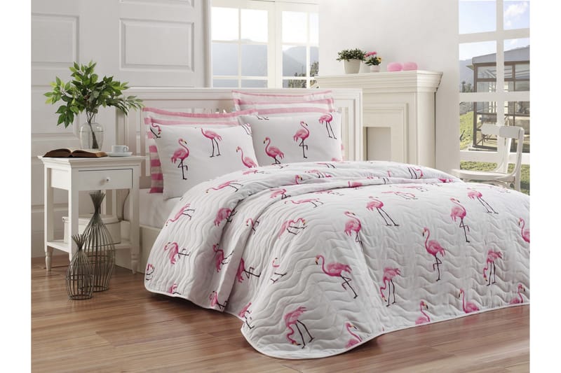ENLORA HOME Överkast Dubbelt 200x220+2 Örngott Quiltat Rosa - Textilier & mattor - Sängkläder