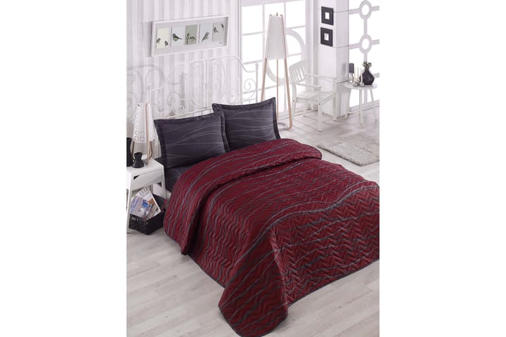 EPONJ HOME Överkast Dubbelt 200x220 Quilt+2 Örngott Röd - Textilier & mattor - Sängkläder