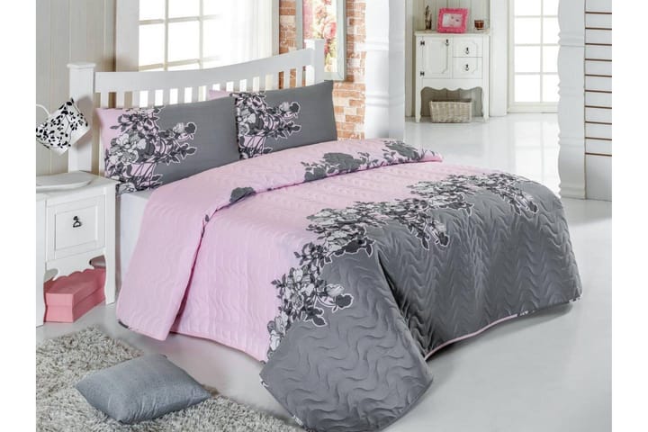 EPONJ HOME Överkast Dubbelt 200x220 Quilt+2 Örngott Rosa - Textilier & mattor - Sängkläder