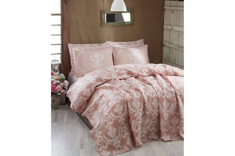 EPONJ HOME Överkast Dubbelt 200x235 Rosa/Vit - Textilier & mattor - Sängkläder