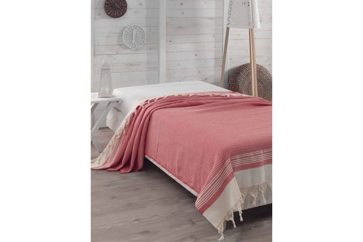EPONJ HOME Överkast Dubbelt 200x240 Röd/Sand - Textilier & mattor - Sängkläder