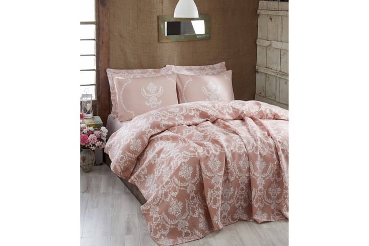 EPONJ HOME Överkast Enkelt 160x235 Rosa/Vit - Textilier & mattor - Sängkläder