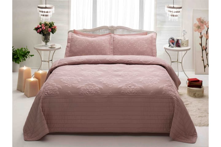 TAÇ Bäddset med Överkast Dubbelt 7-dels Rosa - Textilier & mattor - Sängkläder
