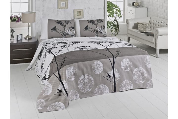 VICTORIA Överkast Enkelt 160x230 Vit/Grå/Beige/Svart - Textilier & mattor - Sängkläder