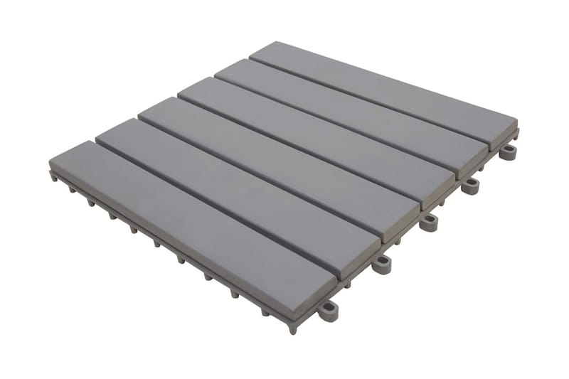 Trall 10 st grå 30x30 cm massivt akaciaträ - Grå - Utemöbler - Balkong - Balkonggolv - Trall balkong