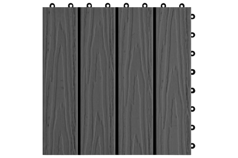 Trall 11 st djupt mönster WPC 30x30 cm 1 kvm svart - Svart - Utemöbler - Balkong - Balkonggolv - Trall balkong