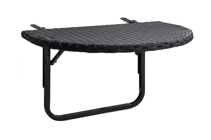 Balkongbord 60x60x32 cm svart konstrotting - Svart - Utemöbler - Balkong - Balkongmöbler - Balkongbord