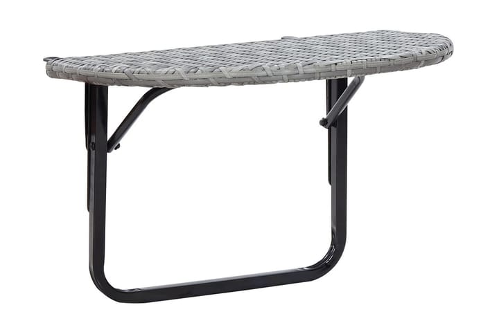 Balkongbord grå 60x60x40 cm konstrotting
