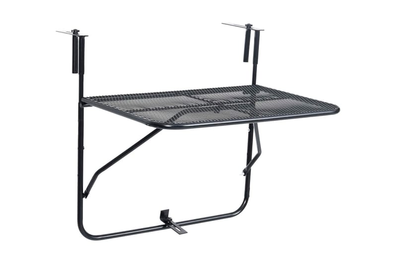Balkongbord svart 60x40 cm stål - Svart - Utemöbler - Balkong - Balkongmöbler - Balkongbord