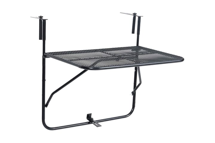 Balkongbord svart 60x40 cm stål