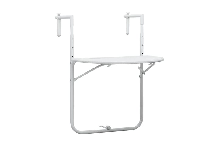 Balkongbord vit 60x64x83,5 cm plast konstrotting - Vit - Utemöbler - Balkong - Balkongmöbler - Balkongbord