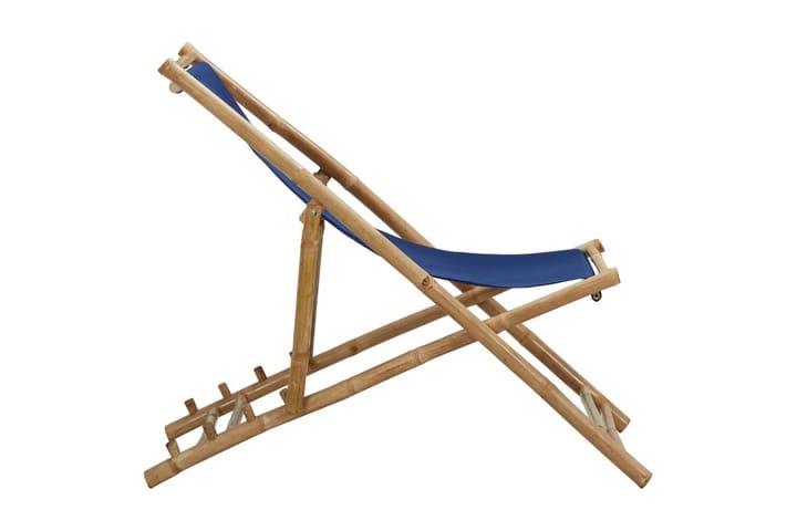 Solstol bambu och kanvas marinblå - Blå - Utemöbler - Balkong - Balkongmöbler - Balkongstolar
