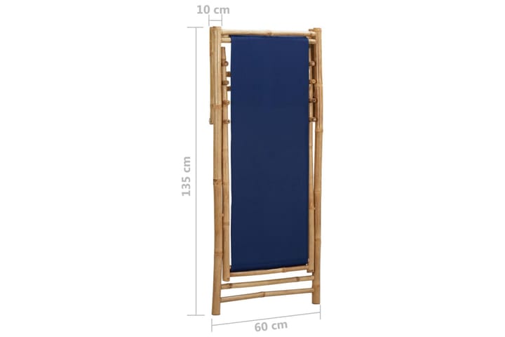 Solstol bambu och kanvas marinblå - Blå - Utemöbler - Balkong - Balkongmöbler - Balkongstolar