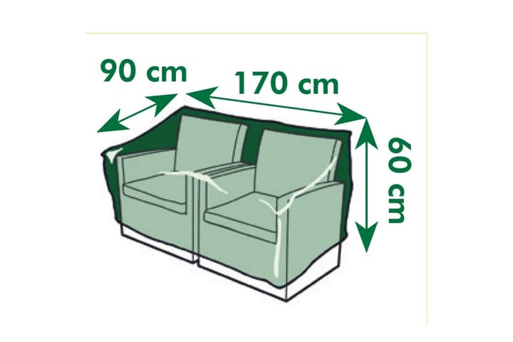 Nature Ã–verdrag till loungesoffa 2 sits 170x90x60 cm - Grå - Utemöbler - Dynförvaring & möbelskydd - Överdrag utemöbler
