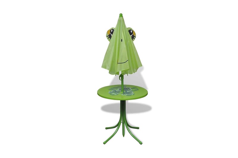 Cafébord för barn med parasoll 3 delar grön - Grön - Utemöbler - Utemöbelgrupp - Caféset