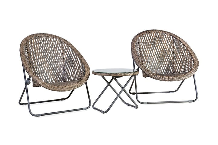 Möbelset TURKU 2 stolar och bord hopfällbart - Utemöbler - Balkong - Balkongmöbler - Balkonggrupper