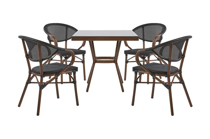 Trädgårdsmöbelset av bord och 4 stolar CASPRI - Grå - Utemöbler - Utemöbelgrupp - Matgrupper utomhus