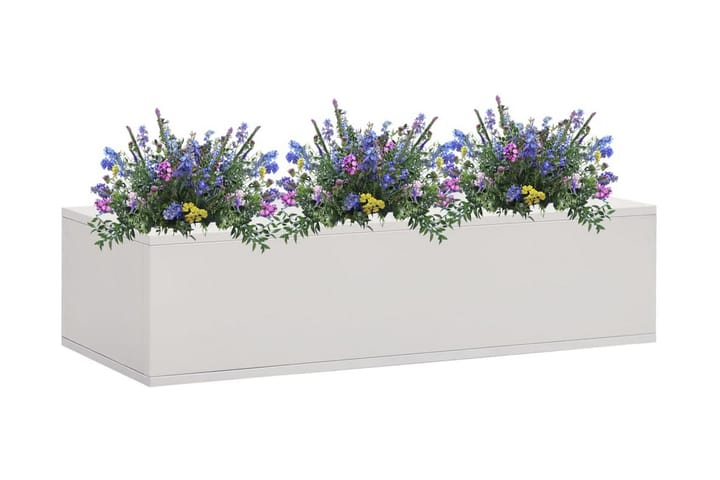 Blomlåda för kontor ljusgrå 90x40x23 cm stål - Grå - Utemöbler - Övrigt utemöbler - Tillbehör - Övriga trädgårdstillbehör