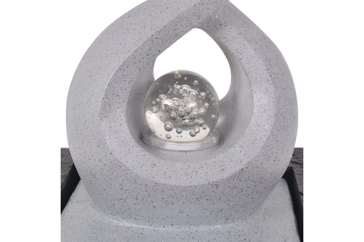 Inomhusfontän med LED polyresin - Grå - Utemöbler - Övrigt utemöbler - Tillbehör - Övriga trädgårdstillbehör