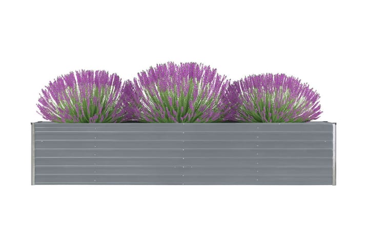 Odlingslåda upphöjd galvaniserat stål 320x40x45 cm grå - Grå - Utemöbler - Övrigt utemöbler - Tillbehör - Övriga trädgårdstillbehör