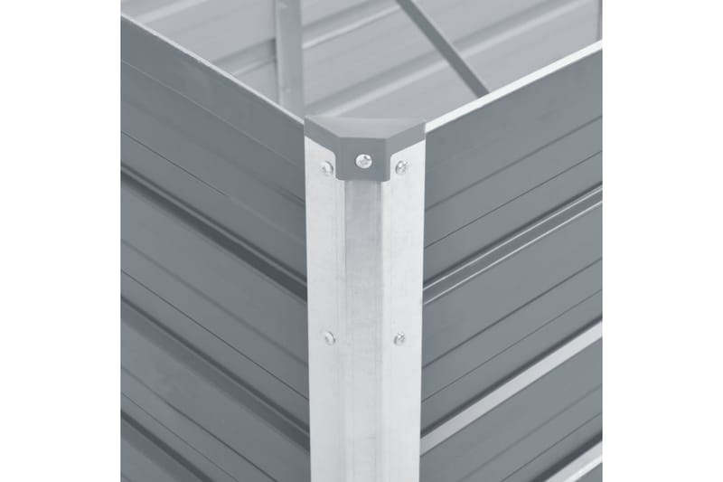 Odlingslåda upphöjd galvaniserat stål 320x80x45 cm grå - Grå - Utemöbler - Övrigt utemöbler - Tillbehör - Övriga trädgårdstillbehör